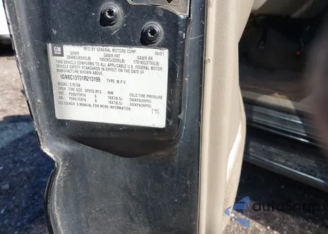 2001 Chevrolet Tahoe Ls z USA, uszkodzony, nr VIN 1GNEC13T91R213199